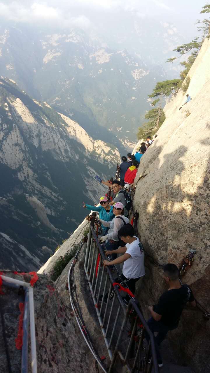 p4:东峰——南峰 到了华山怎能不贱一把,下面且看各位 小生怎么论贱